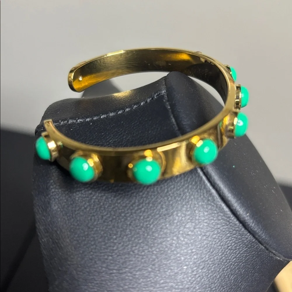 Kate Spade New York Modern Classic Green Tag Along Cuff Bracelet - Picture 5 of 7